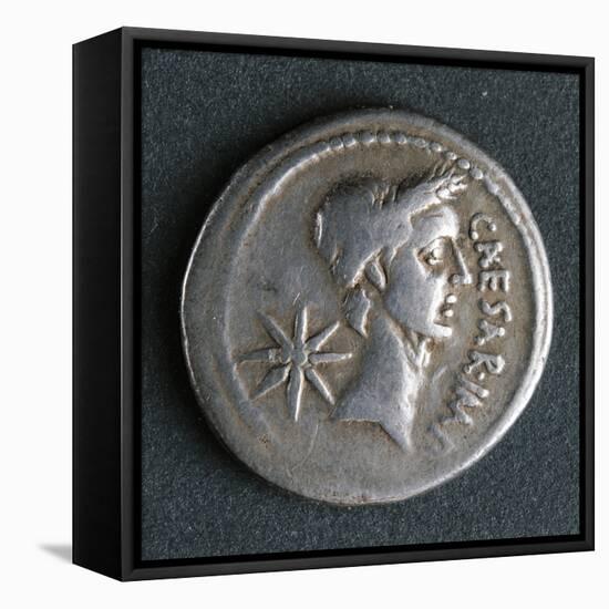 Silver Denarius of Julius Caesar at Time of First Triumvirate, Recto, Roman Coins BC-null-Framed Premier Image Canvas