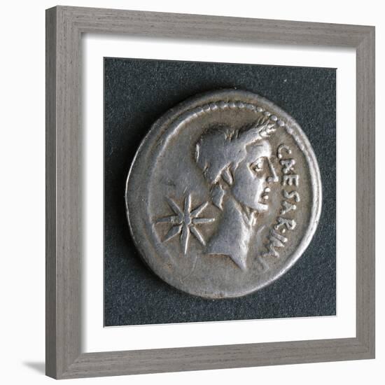 Silver Denarius of Julius Caesar at Time of First Triumvirate, Recto, Roman Coins BC-null-Framed Giclee Print