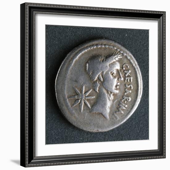 Silver Denarius of Julius Caesar at Time of First Triumvirate, Recto, Roman Coins BC-null-Framed Giclee Print