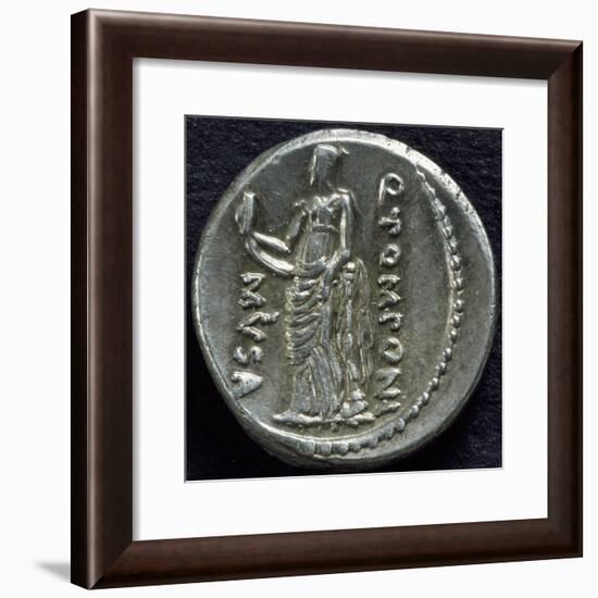 Silver Denarius of Quintus Pomponius Musa with Muse Melpomene, 67 BC-null-Framed Premium Giclee Print