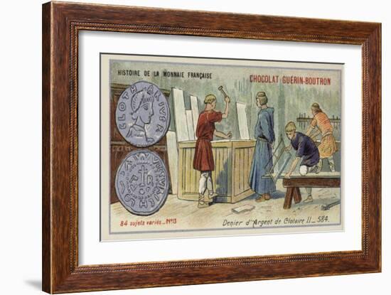 Silver Denier of Chlothar II, 584-null-Framed Premium Giclee Print