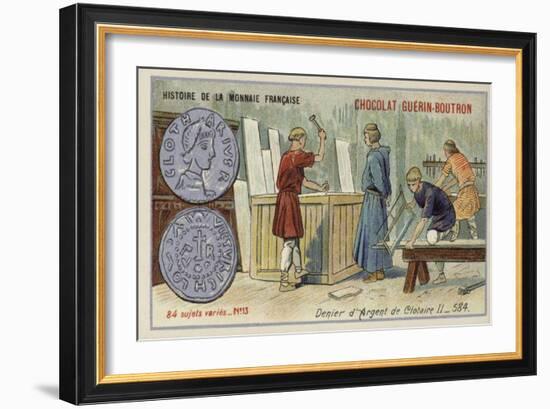 Silver Denier of Chlothar II, 584-null-Framed Premium Giclee Print