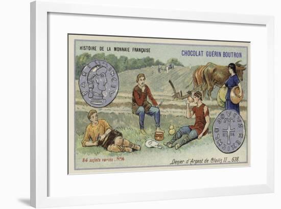 Silver Denier of Clovis II, 638-null-Framed Giclee Print