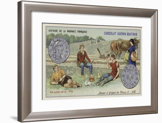 Silver Denier of Clovis II, 638-null-Framed Giclee Print