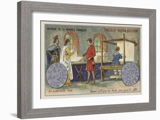 Silver Denier of Reims from the Reign of Louis V, 986-null-Framed Giclee Print