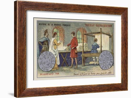 Silver Denier of Reims from the Reign of Louis V, 986-null-Framed Giclee Print