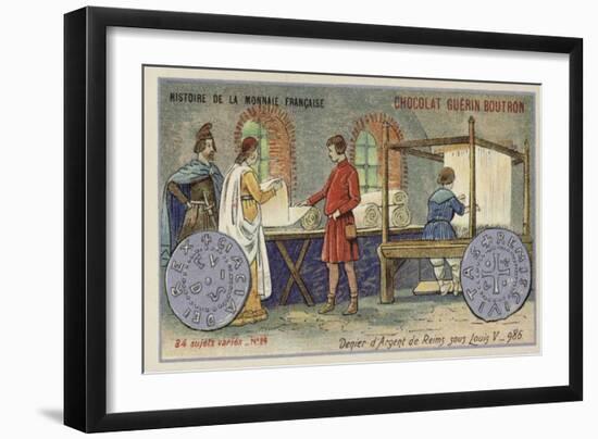 Silver Denier of Reims from the Reign of Louis V, 986-null-Framed Giclee Print