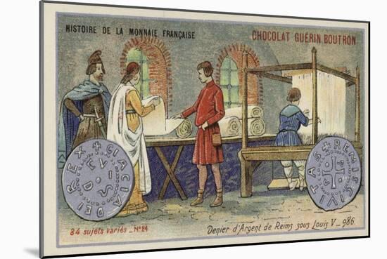 Silver Denier of Reims from the Reign of Louis V, 986-null-Mounted Giclee Print