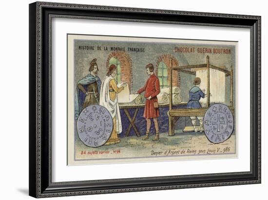 Silver Denier of Reims from the Reign of Louis V, 986-null-Framed Giclee Print