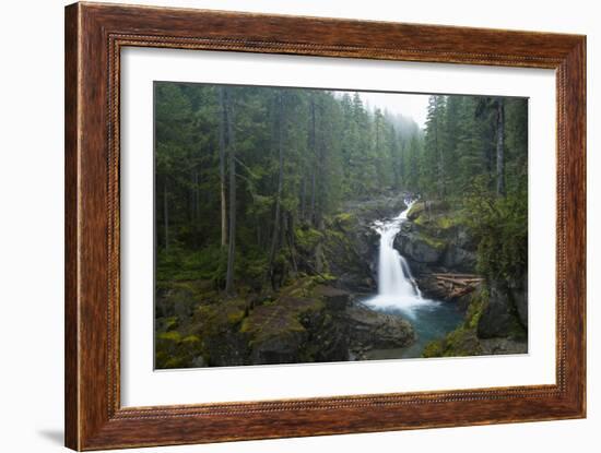 Silver Falls On The Ohanapecosh River In Mt. Rainier National Park, WA-Justin Bailie-Framed Photographic Print