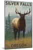 Silver Falls State Park, Oregon - Elk-Lantern Press-Mounted Art Print