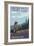 Silver Falls State Park, Oregon - Hiking Scene-Lantern Press-Framed Premium Giclee Print