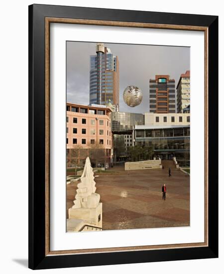 Silver Fern Globe Suspended Over the Civic Square, Wellington, North Island, New Zealand, Pacific-Don Smith-Framed Photographic Print