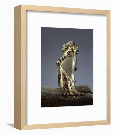 Silver-gilt Viking pendant usually identified as a Valkyrie, Oland, Sweden, 6th century-Werner Forman-Framed Photographic Print