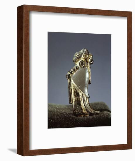 Silver-gilt Viking pendant usually identified as a Valkyrie, Oland, Sweden, 6th century-Werner Forman-Framed Photographic Print