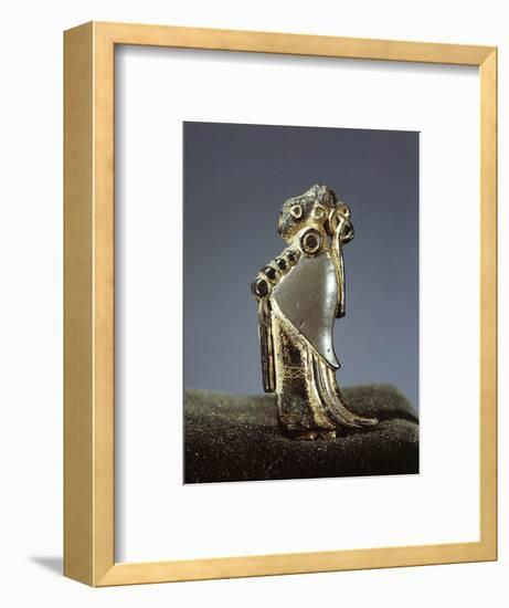 Silver-gilt Viking pendant usually identified as a Valkyrie, Oland, Sweden, 6th century-Werner Forman-Framed Photographic Print