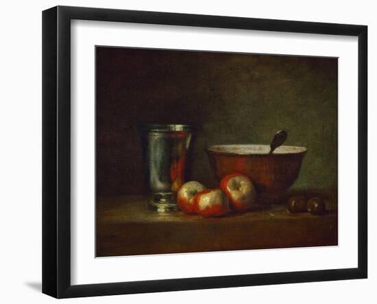 Silver Goblet with Apples-Jean-Baptiste Simeon Chardin-Framed Giclee Print