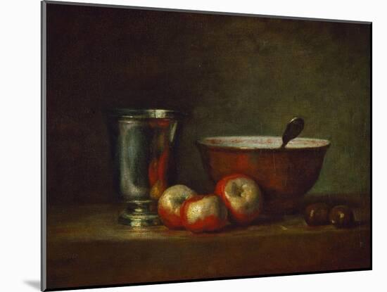 Silver Goblet with Apples-Jean-Baptiste Simeon Chardin-Mounted Giclee Print