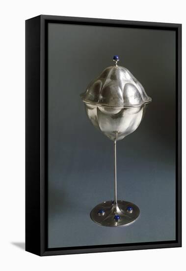 Silver Goblet with Silver Cover and Semiprecious Stones-Koloman Moser-Framed Premier Image Canvas