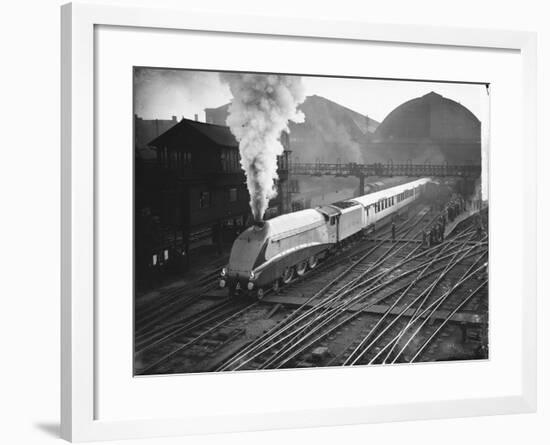 Silver Link Train Leaves King's Cross Station-null-Framed Photographic Print