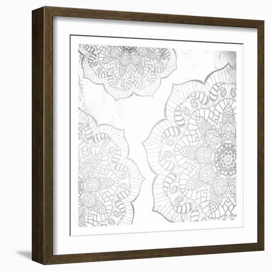 Silver Mandala-Jace Grey-Framed Art Print