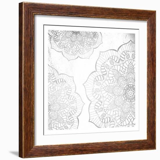 Silver Mandala-Jace Grey-Framed Art Print