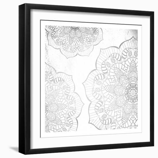 Silver Mandala-Jace Grey-Framed Art Print