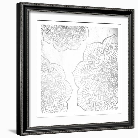 Silver Mandala-Jace Grey-Framed Art Print