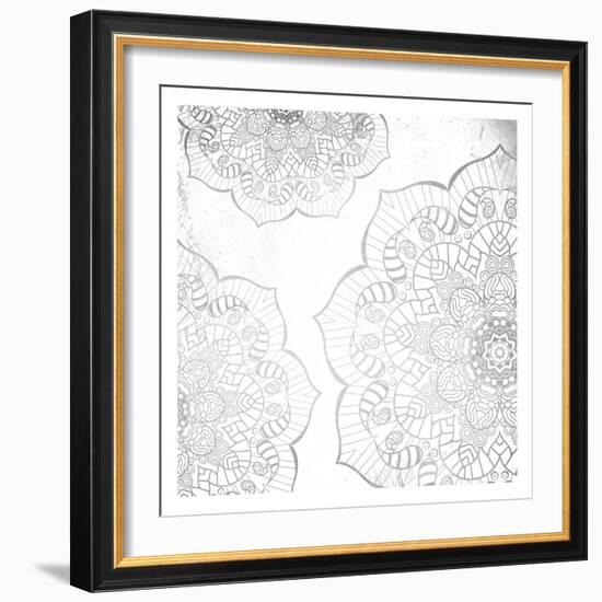 Silver Mandala-Jace Grey-Framed Art Print