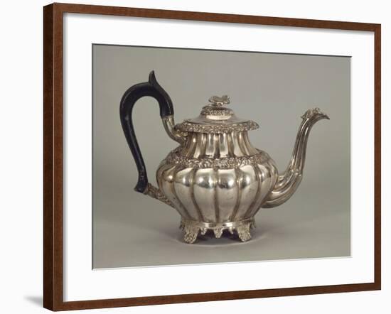 Silver Neapolitan Teapot with Panel Shaped Stands-null-Framed Giclee Print