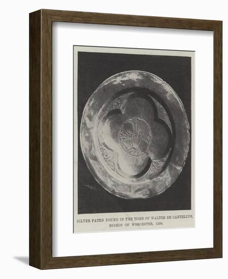 Silver Paten Found in the Tomb of Walter De Cantelupe, Bishop of Worcester, 1236-null-Framed Giclee Print