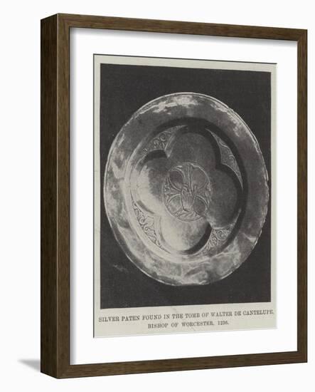 Silver Paten Found in the Tomb of Walter De Cantelupe, Bishop of Worcester, 1236-null-Framed Giclee Print