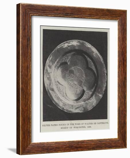 Silver Paten Found in the Tomb of Walter De Cantelupe, Bishop of Worcester, 1236-null-Framed Giclee Print