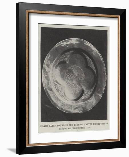 Silver Paten Found in the Tomb of Walter De Cantelupe, Bishop of Worcester, 1236-null-Framed Giclee Print