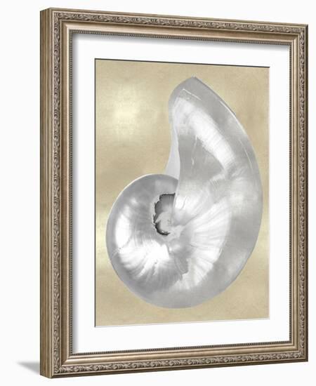 Silver Pearl Shell on Gold I-Caroline Kelly-Framed Art Print