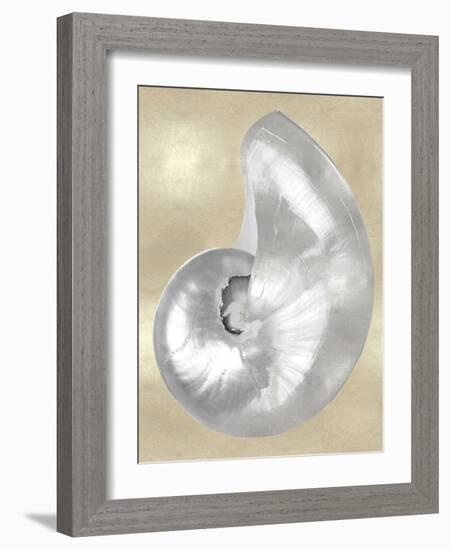 Silver Pearl Shell on Gold I-Caroline Kelly-Framed Art Print