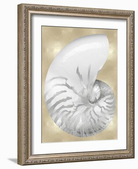 Silver Pearl Shell on Gold III-Caroline Kelly-Framed Art Print