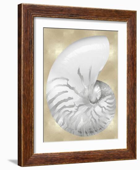 Silver Pearl Shell on Gold III-Caroline Kelly-Framed Art Print