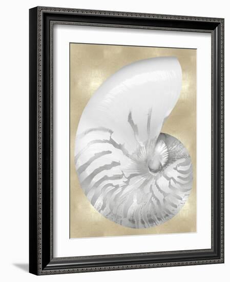 Silver Pearl Shell on Gold III-Caroline Kelly-Framed Art Print