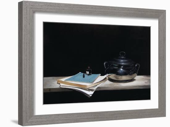 Silver Pot, Paper, Pen and Ink, 2009-James Gillick-Framed Giclee Print