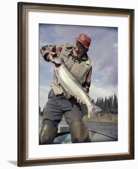 Silver Salmon, Kenai River, Alaska, USA-null-Framed Photographic Print