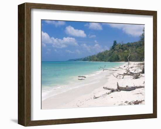 Silver Sand Beach with Turquoise Sea, Havelock Island, Andaman Islands, India, Indian Ocean, Asia-Michael Runkel-Framed Photographic Print