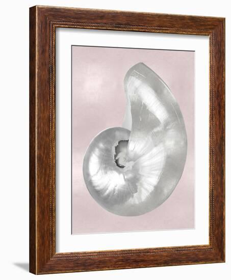 Silver Shell on Pink Blush I-Caroline Kelly-Framed Art Print