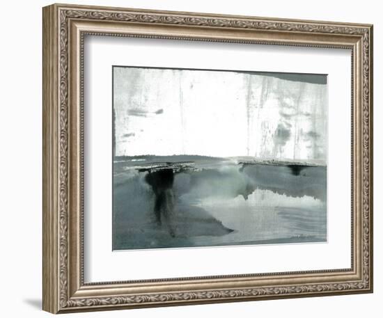 Silver Silence: Watercolor and Mist-Joan Davis-Framed Art Print