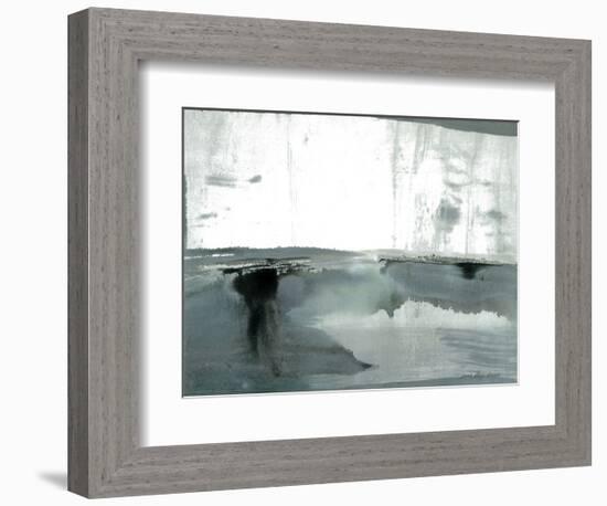 Silver Silence: Watercolor and Mist-Joan Davis-Framed Art Print