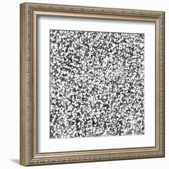 Silver Sparkle Glitter Background of Sequins-Tiplyashin Anatoly-Framed Art Print