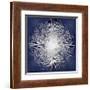 Silver Sunburst on Blue I-Abby Young-Framed Giclee Print