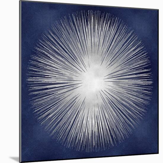 Silver Sunburst on Blue I-Abby Young-Mounted Art Print