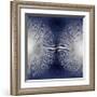 Silver Sunburst on Blue II-Abby Young-Framed Giclee Print