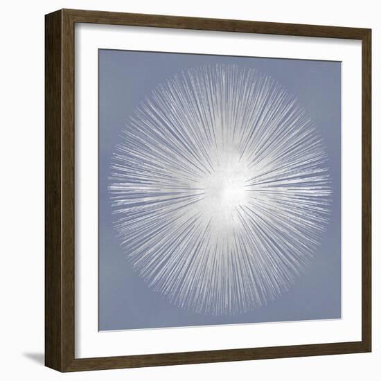 Silver Sunburst on Gray I-Abby Young-Framed Art Print